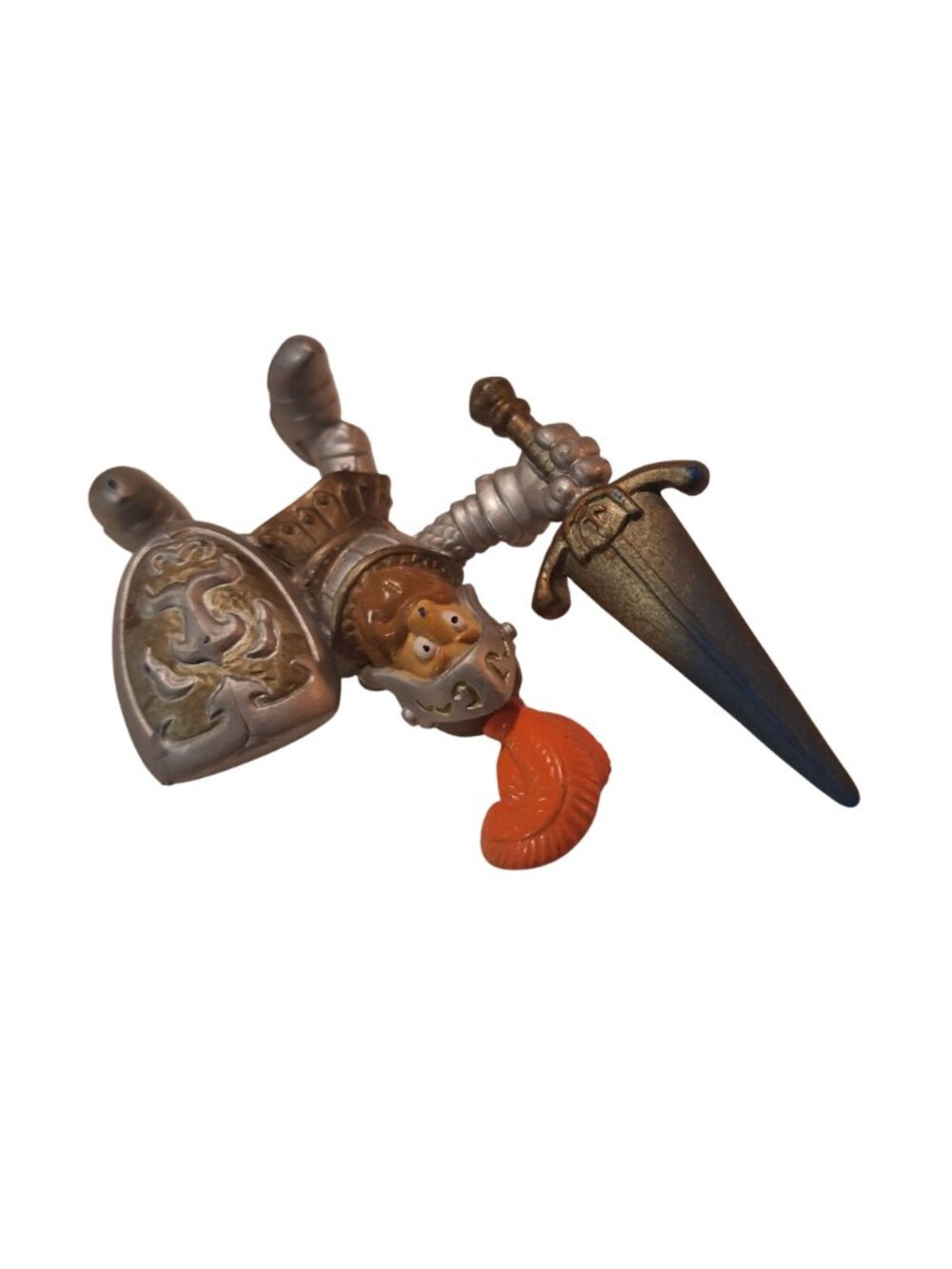 Keenway Medieval Knight Figure Silver Armor Orange PVC - Picture 6 of 12